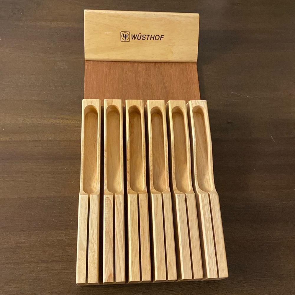 Wüsthof In-Drawer 6 Knife Wooden Knife Block for Knife Handles Up to .75”